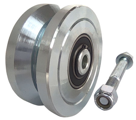 چرخ دروازه ای 3 &quot;4&quot; 6 اینچی V-Groove برای مسیرهای دروازه کشویی پروفیل V فولاد جامد 3000 پوند 5000 پوند