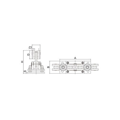 کیت دروازه کوچک تلسکوپی چوبی 3 چرخ 80x80 مسیر 68 میلی متر