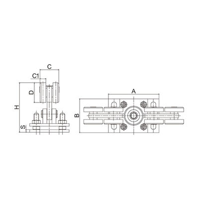 کیت دروازه کشویی کنسول برقی 10 چرخ برای ریل 80x80 ریل 68 میلی متری غلتکی قابل تنظیم