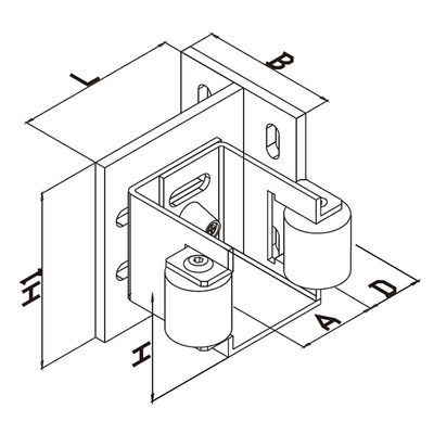 کیت براکت دروازه کشویی Swing Gate Catchers Sliding Gate Bracket 55-90mm پوشش پودری مشکی