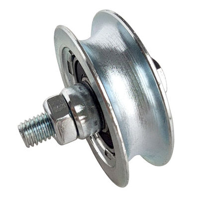 چرخ های دروازه گالوانیزه M10x55 دو بلبرینگ شیار U با پیچ 68 میلی متر
