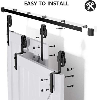 16 ft 12 ft 7' 8' Barn Gate سخت افزار سقفی بای پس دوطرفه سخت افزار درب انبار مستقیم