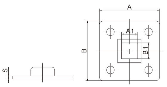 درپوش محافظ پست حصار فولادی گالوانیزه 4x6 براکت برآمده صفحه پایه رویه پست دروازه فلزی