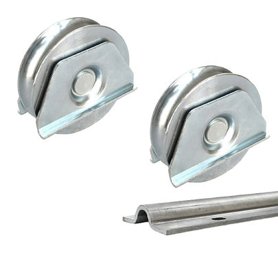 چرخ درب بازکن اتوماتیک 4 اینچی U Groove Steel Gate Wheel Roller With Double Plas گرد
