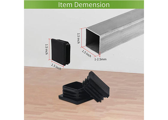 درپوش نرده مستطیلی 75mm X 75mm 200x200 4x4 نایلون پلاستیکی مشکی