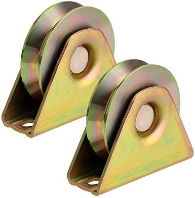 V Groove 3in Heavy Duty Gate Wheels Sliding with Plate Casters