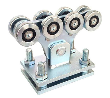 چرخ دروازه ای 48 میلی متری سفید GI Steel 8 با صفحه قابل تنظیم