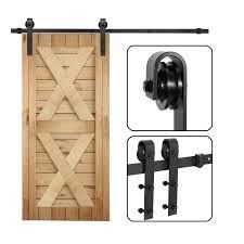 سخت افزار کلاسیک J Shape Barn Door فولاد کربن سیاه 6.6 فوت